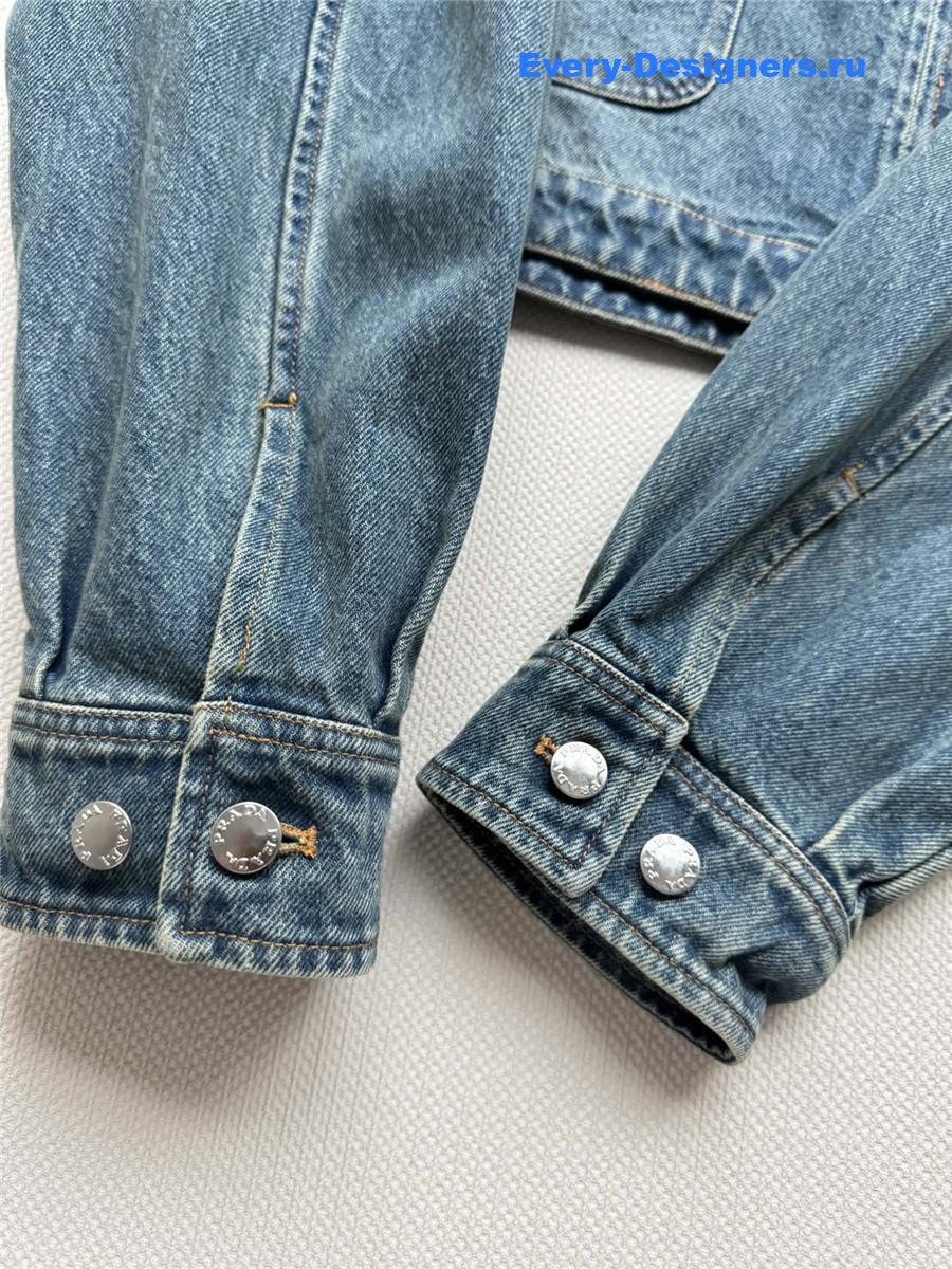 Pra*a blue cropped denim jacket