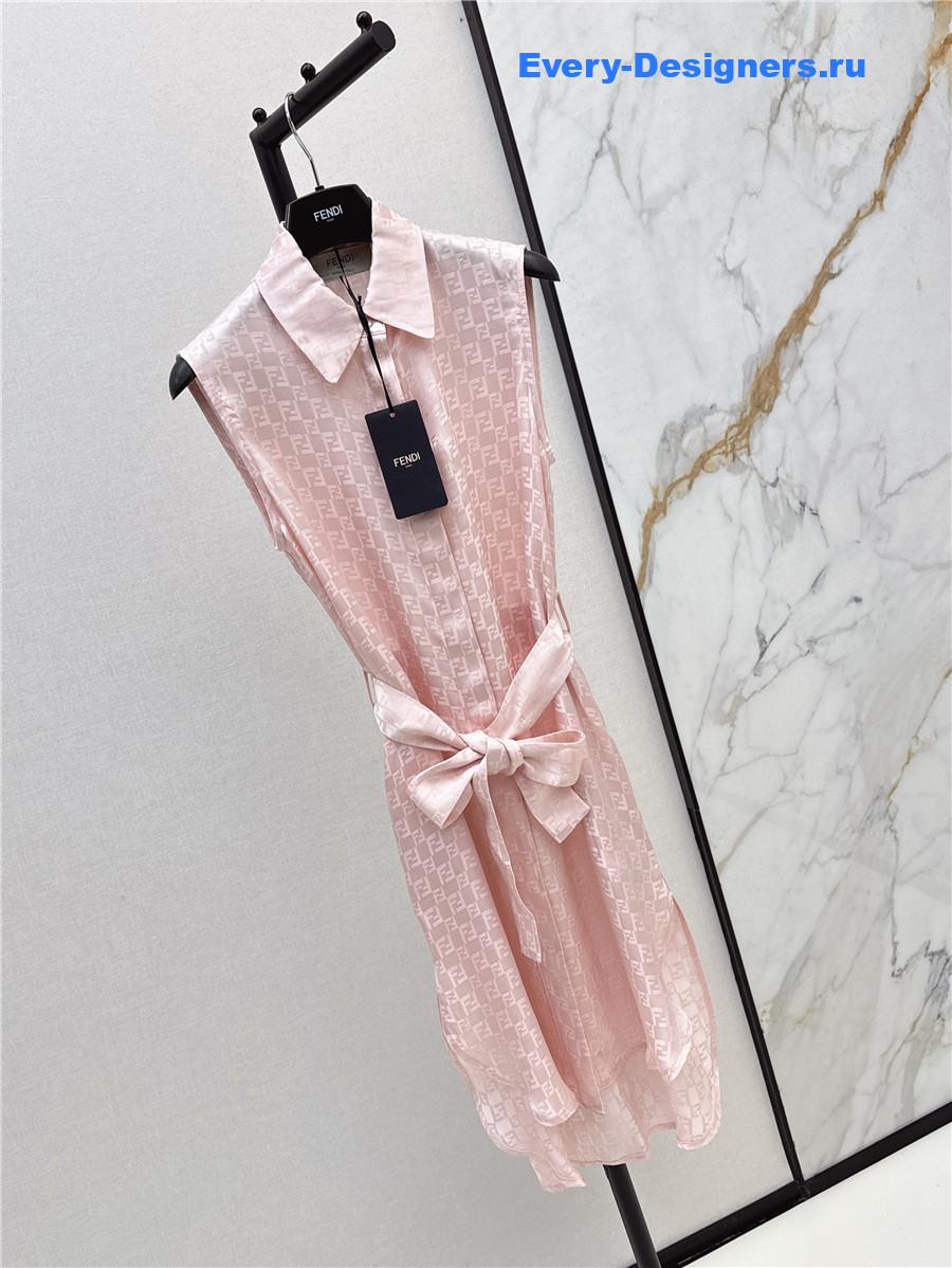 F**di pink bow-detail dress