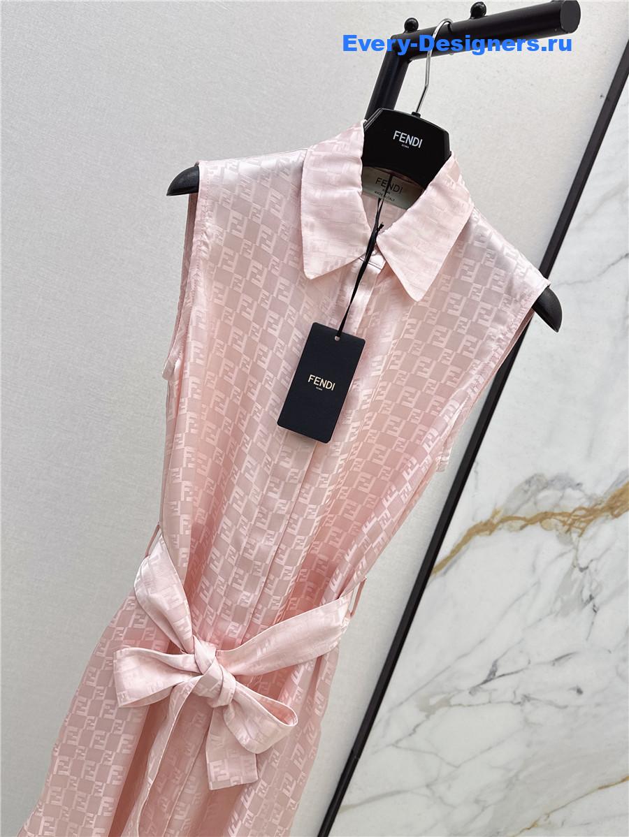 F**di pink bow-detail dress