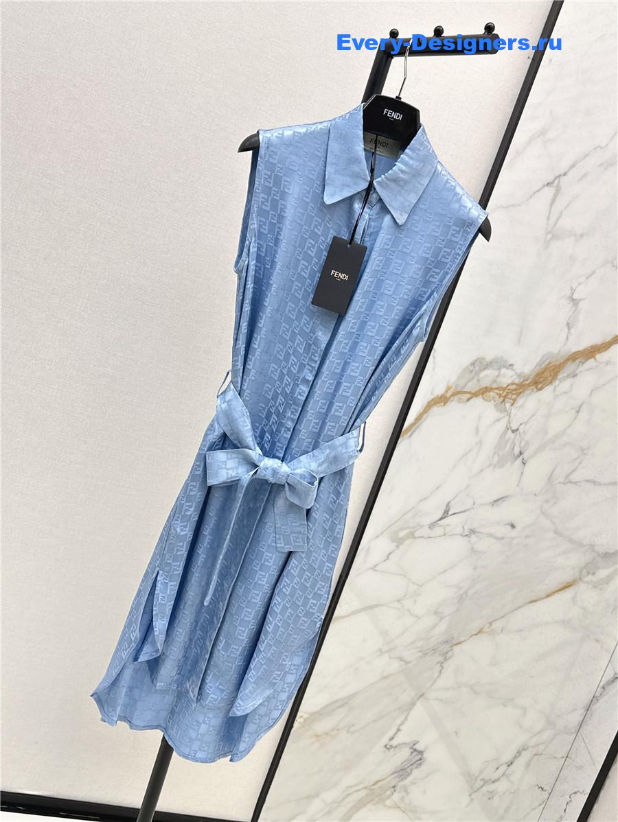 F**di blue bow-detail dress