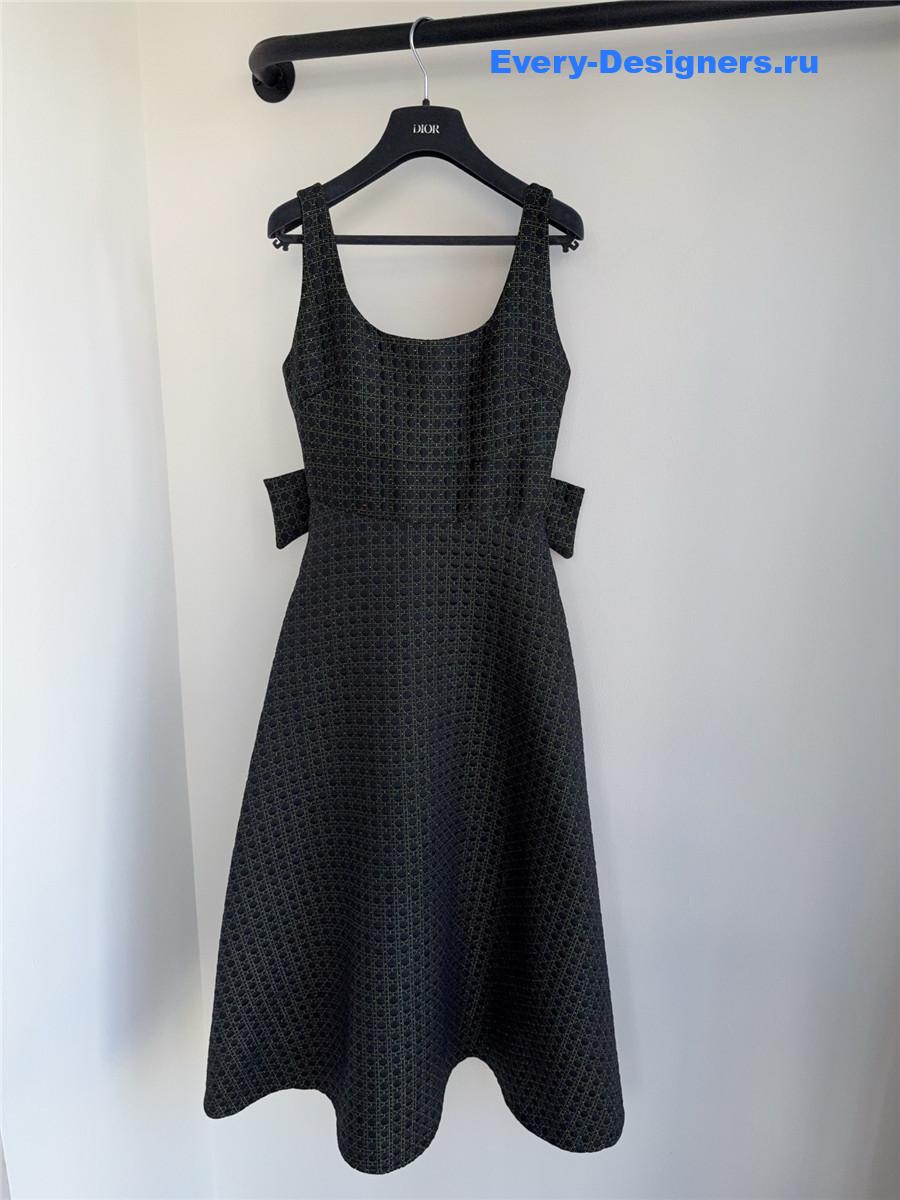 D10r black quilted microcannage dress