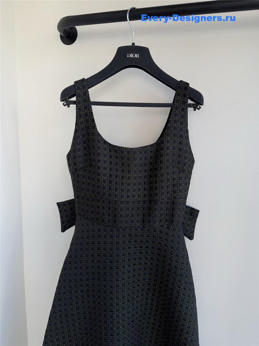 D10r black quilted microcannage dress