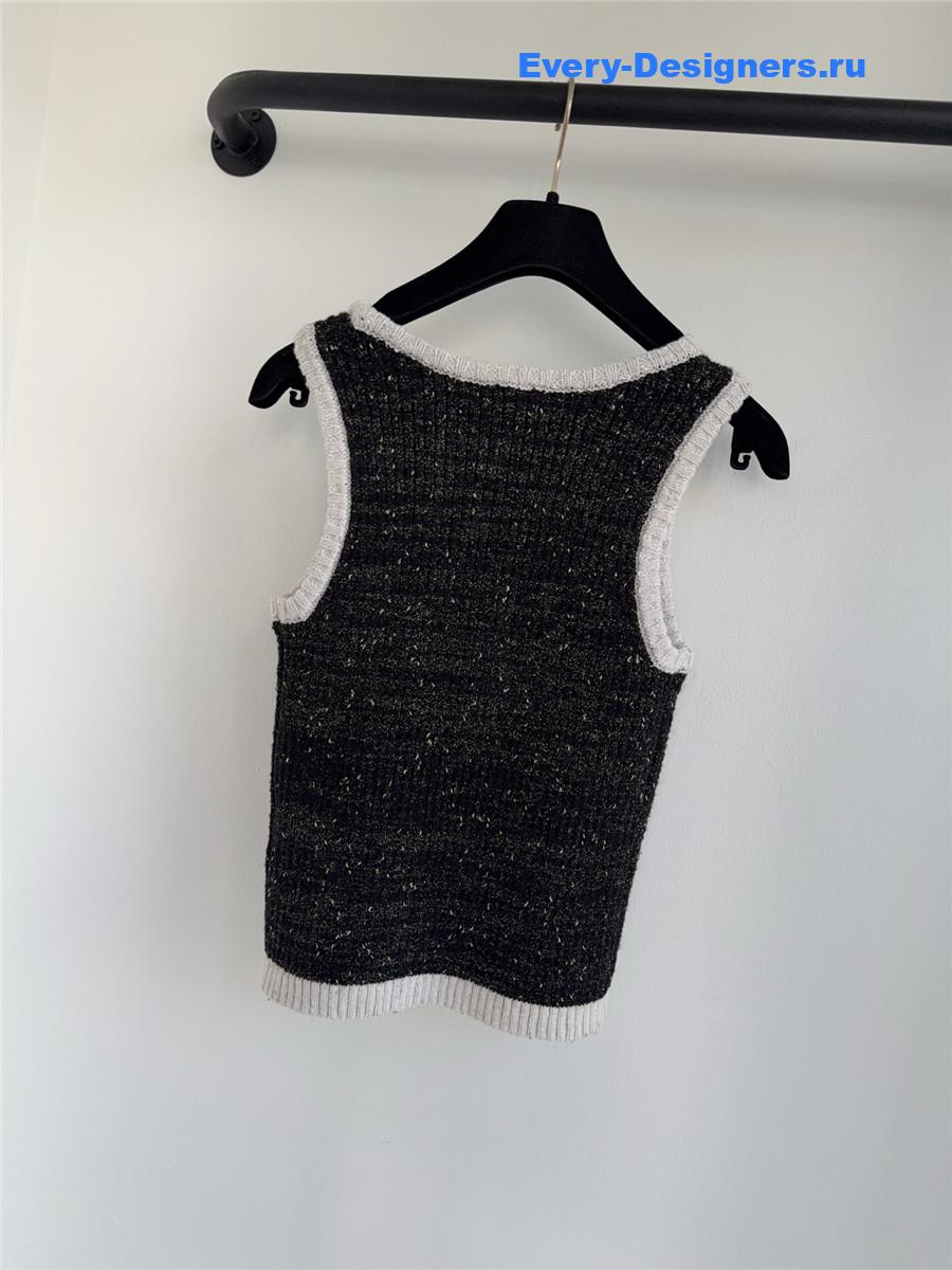 Ch**el floral jacquard knit top