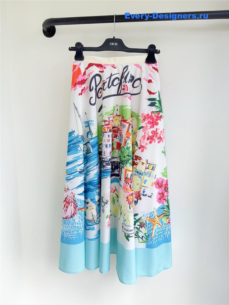 D10r white souvenir flared skirt
