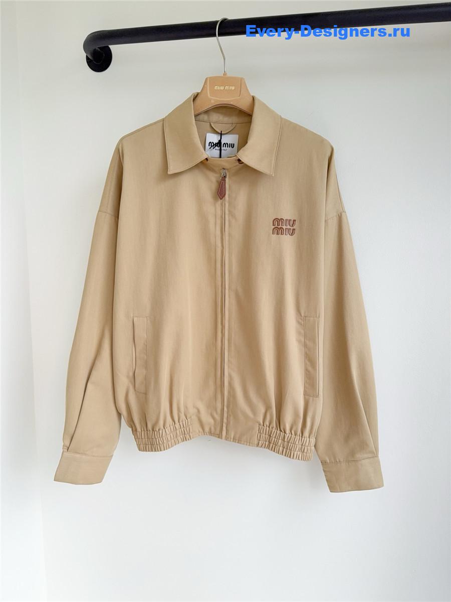 Miu Miu Beige Denim Blouson Jacket