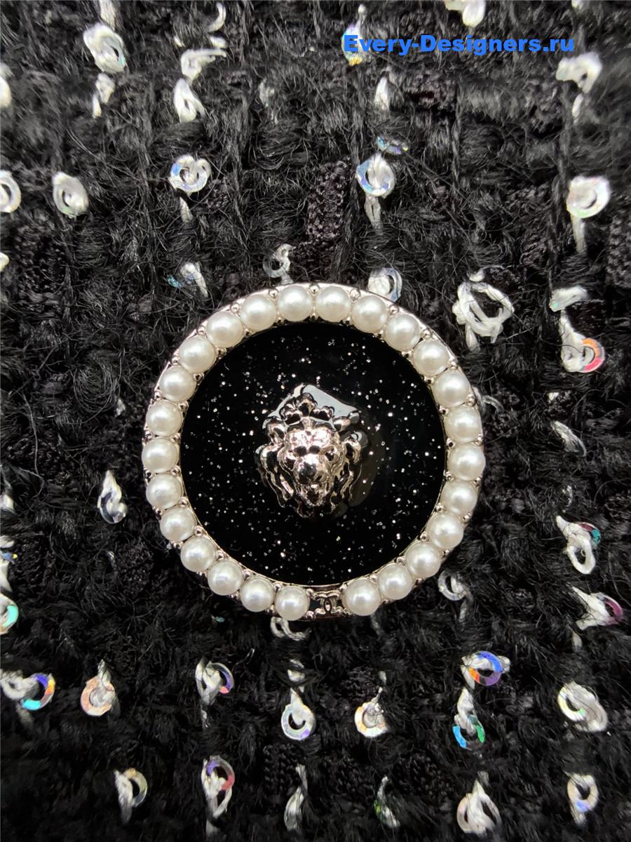 Ch**el tweed coat with sequins ruffles