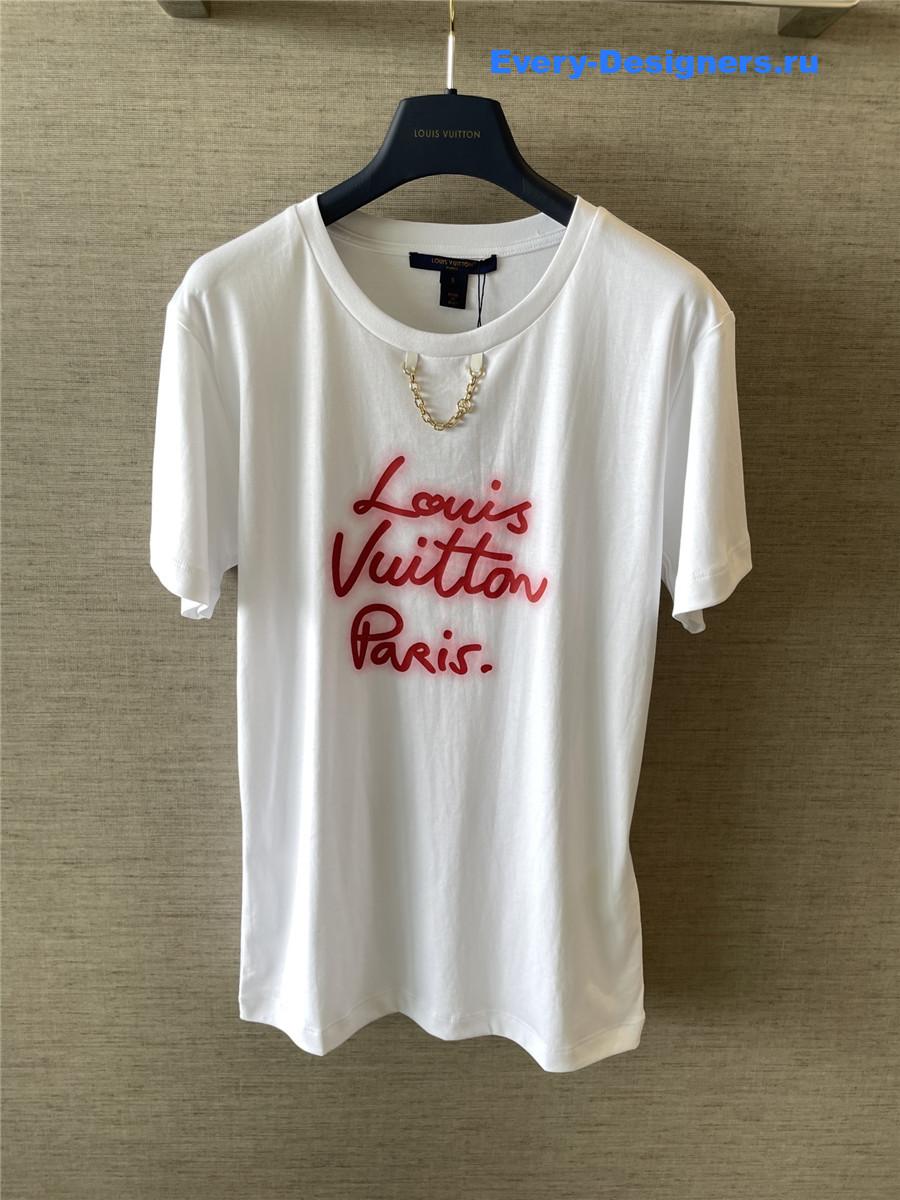 l0vis Vvtt0n cursive signature t-shirt in white