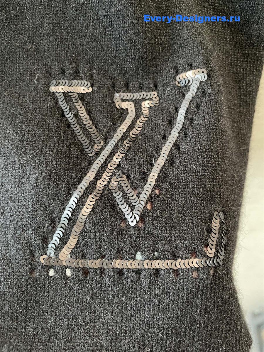 l0vis Vvtt0n black sequin knit top