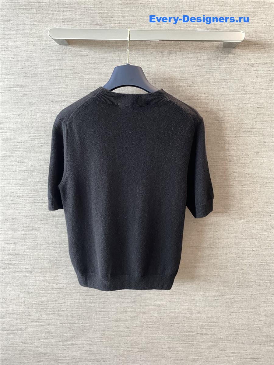 l0vis Vvtt0n black sequin knit top