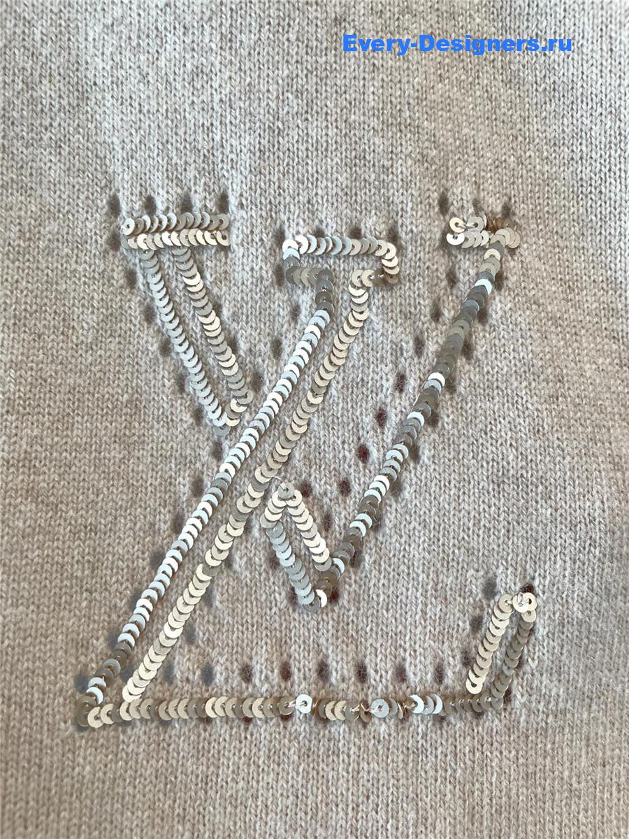 l0vis Vvtt0n beige sequin knit top