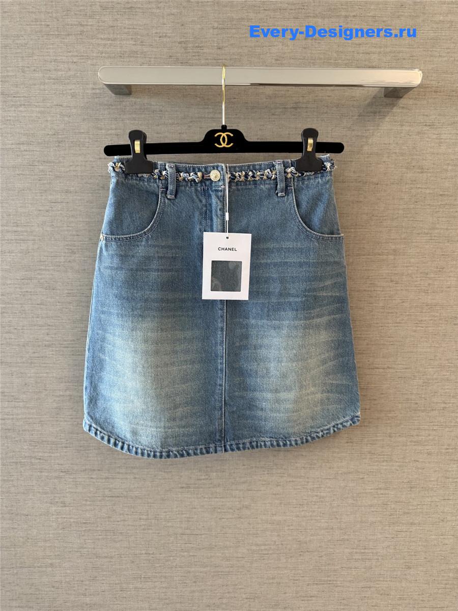 Ch**el beach coco denim skirt