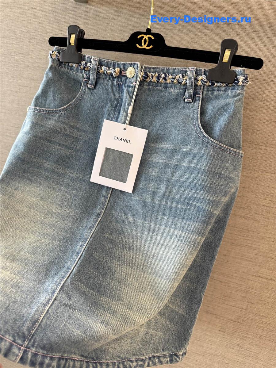 Ch**el beach coco denim skirt