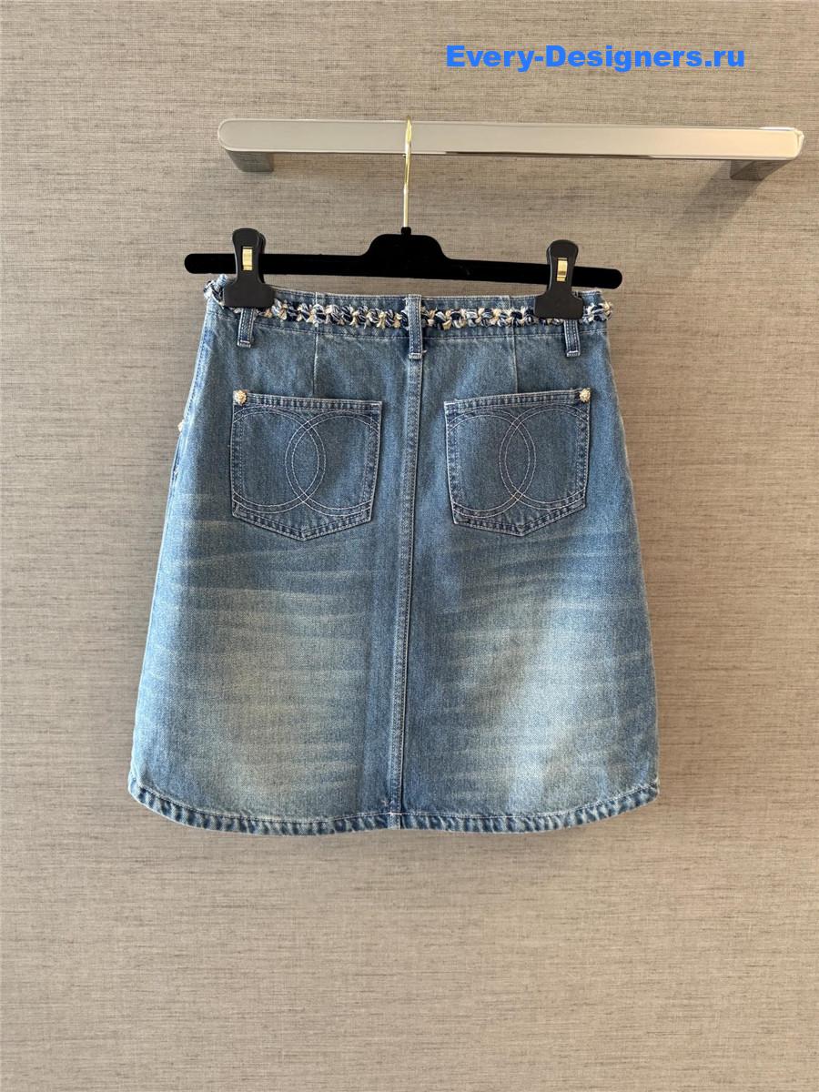 Ch**el beach coco denim skirt