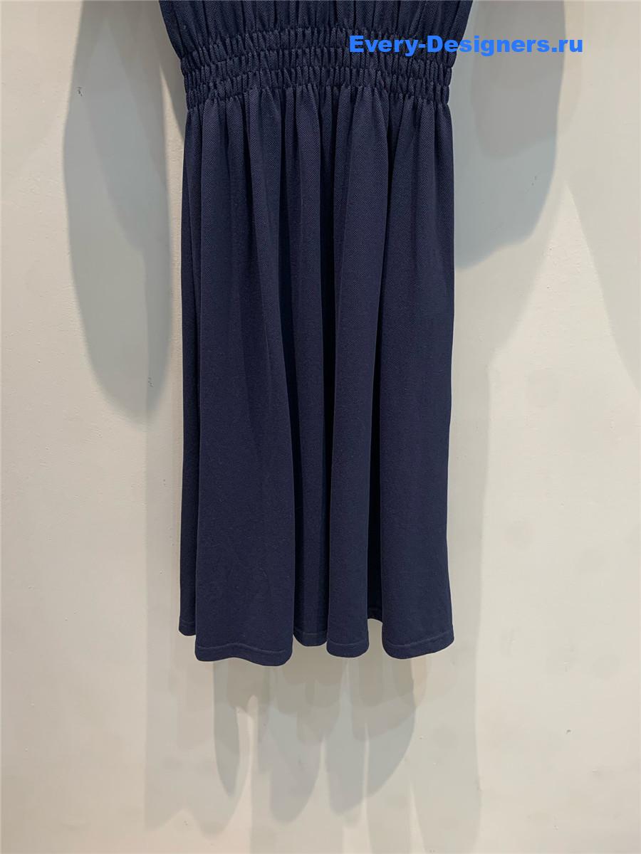 Miu Miu Dark Blue Piqué Mini-Dress