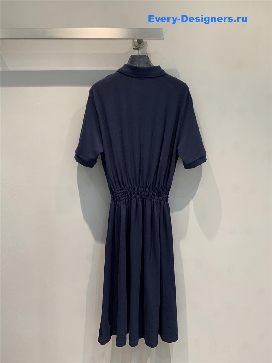 Miu Miu Dark Blue Piqué Mini-Dress