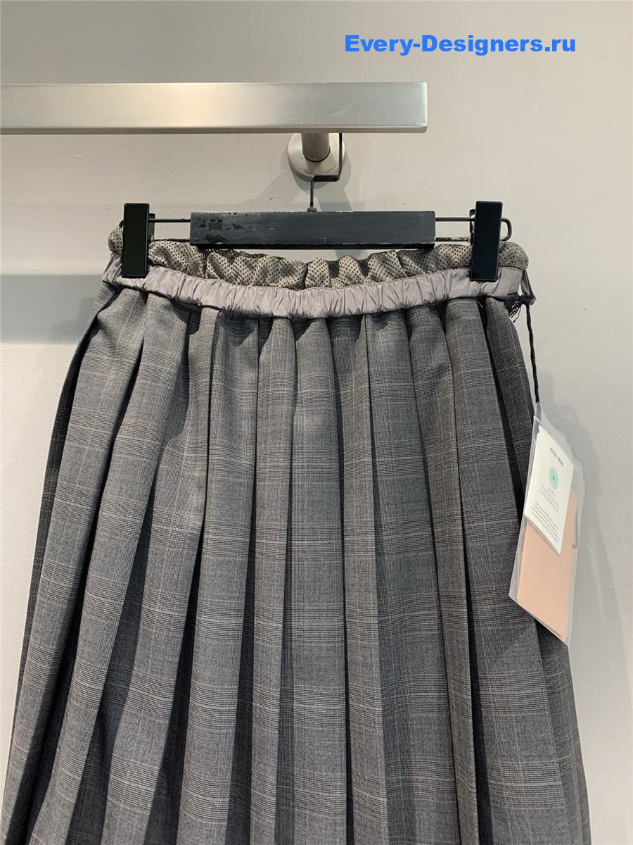 Miu Miu Slate Gray Pleated Dress