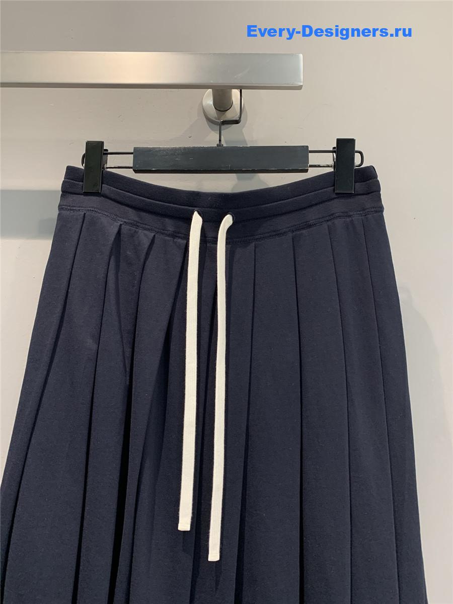 Miu Miu Blue Pleated Midi Skirt