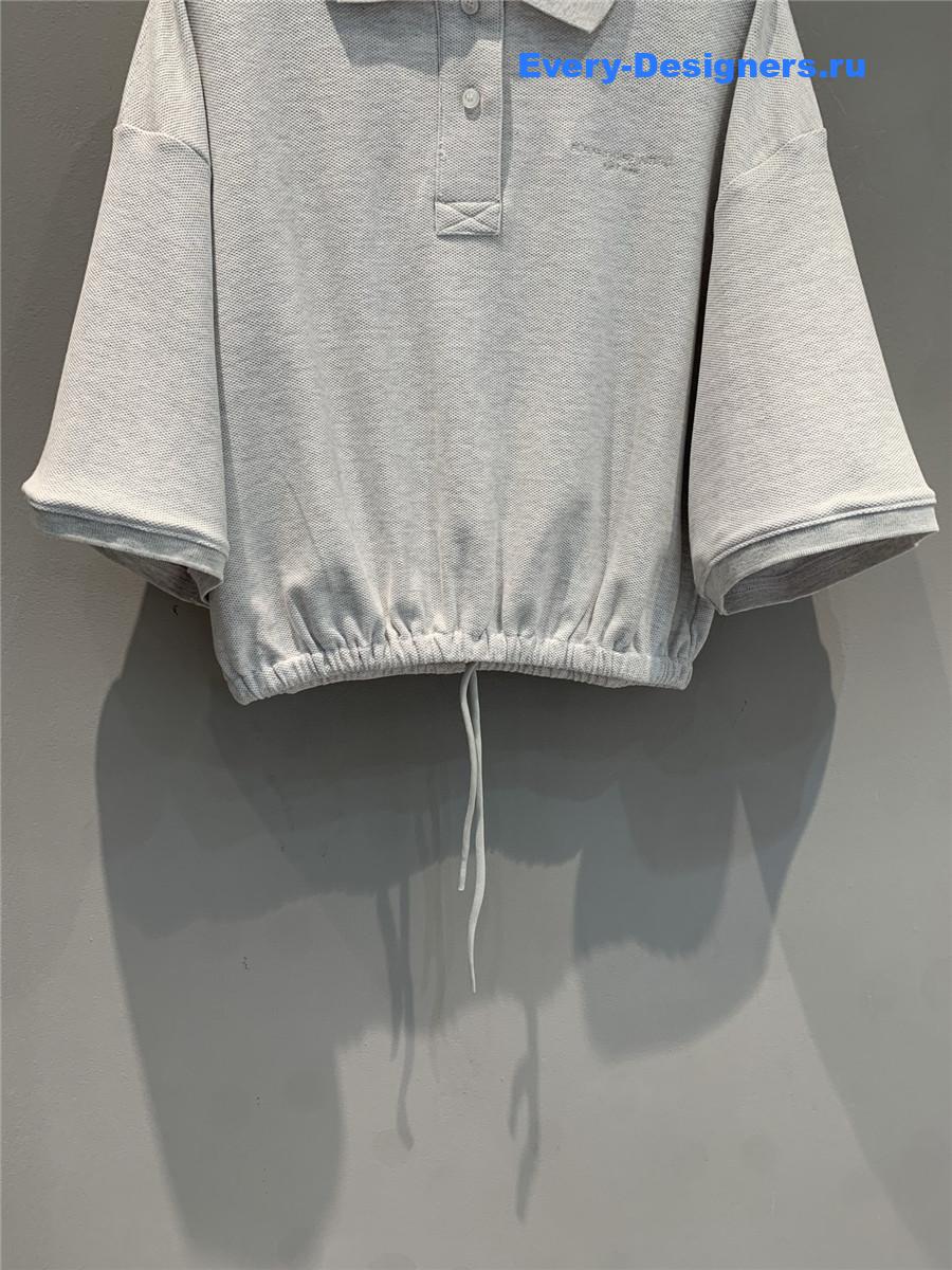 A1exa*der wang light grey striped polo