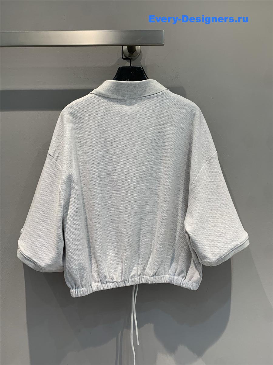 A1exa*der wang light grey striped polo