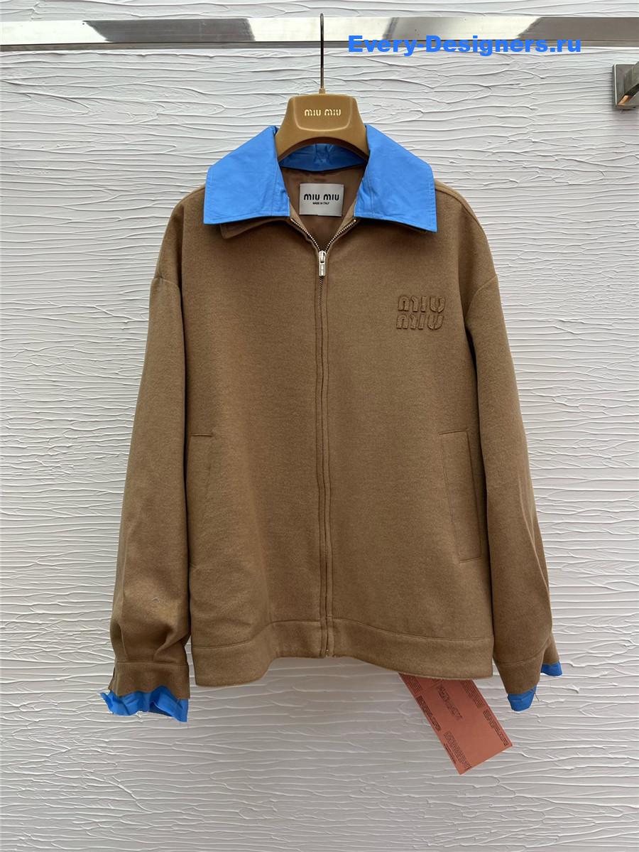 Miu Miu Camel-Hair Blouson Jacket