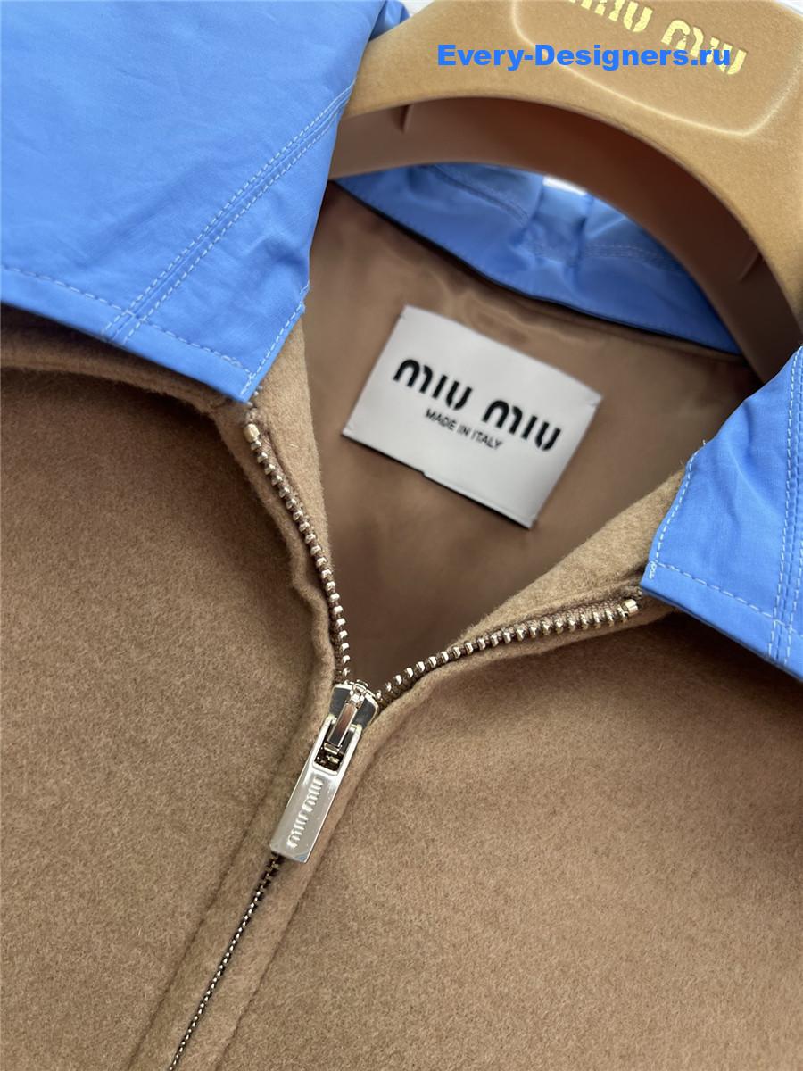 Miu Miu Camel-Hair Blouson Jacket