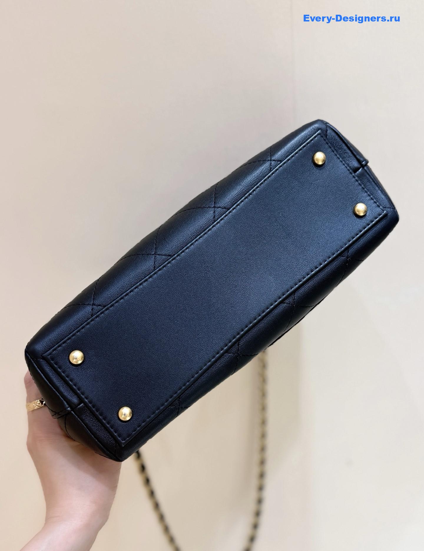 Ch**el calfskin top handle flap