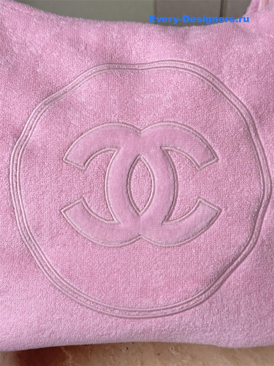 Ch**el light pink denim hobo bag