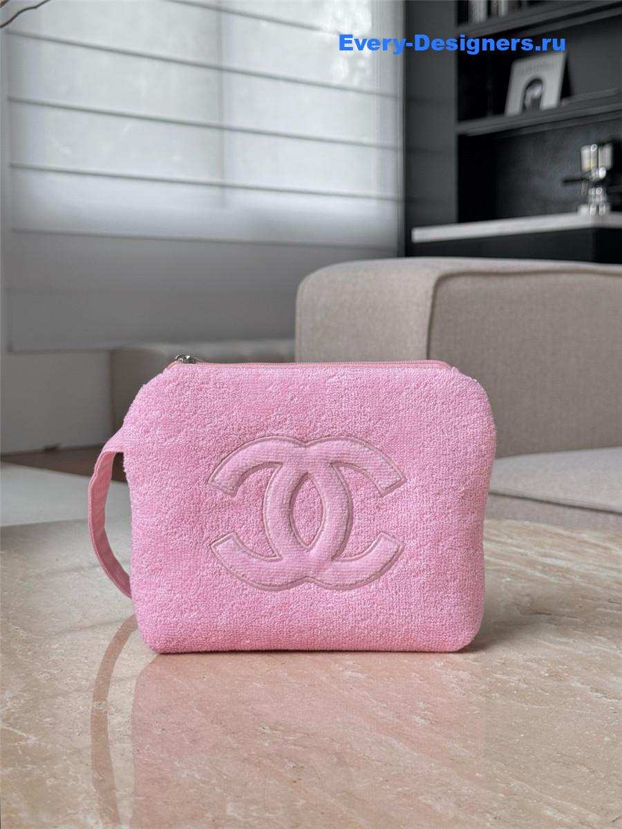 Ch**el light pink denim hobo bag