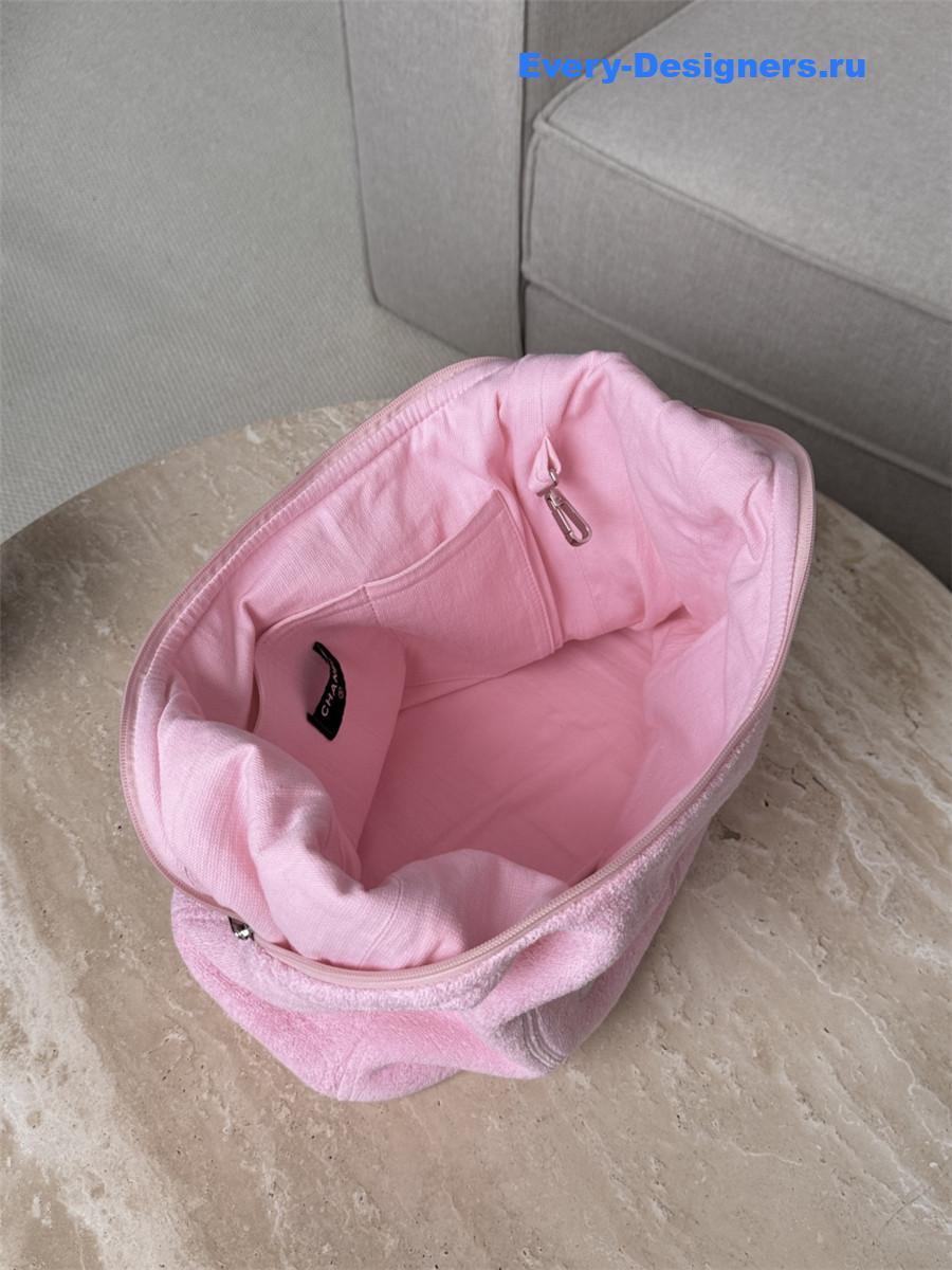 Ch**el light pink denim hobo bag