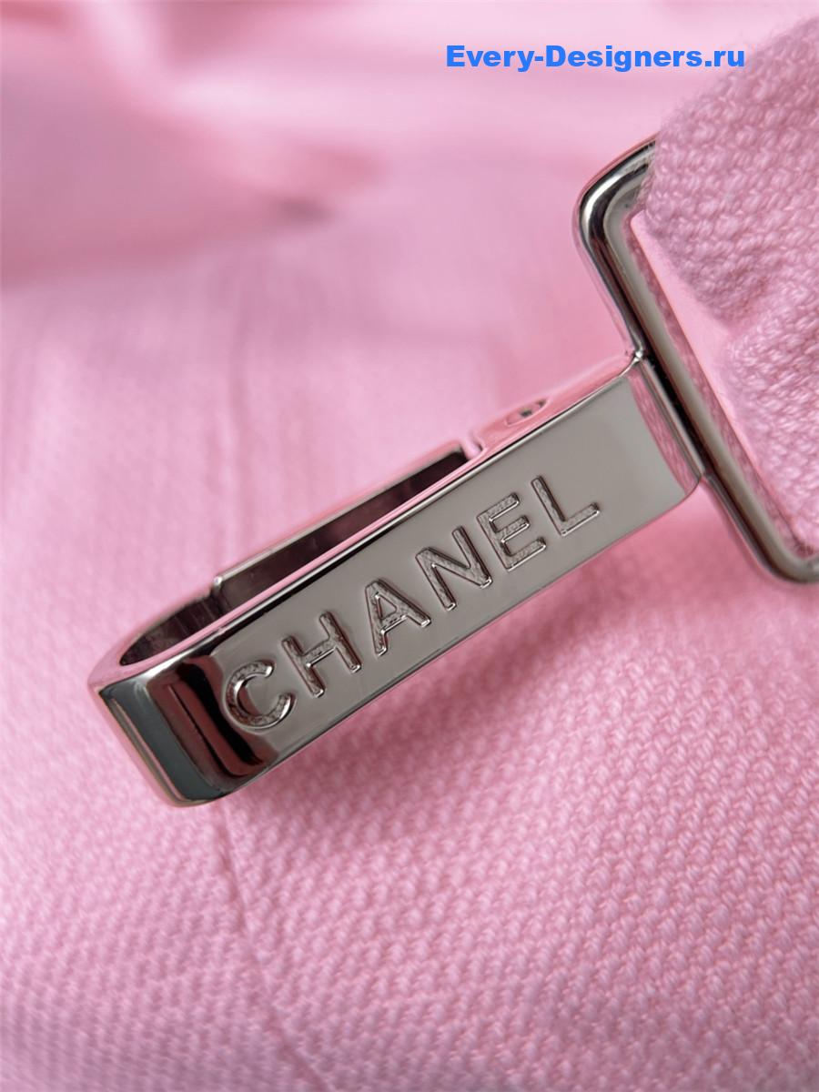 Ch**el light pink denim hobo bag