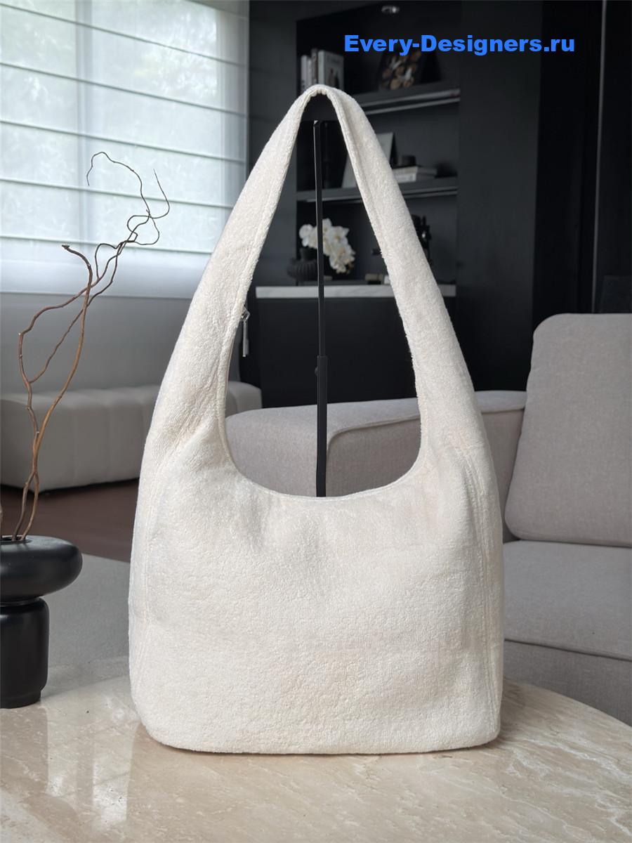 Ch**el white denim hobo bag