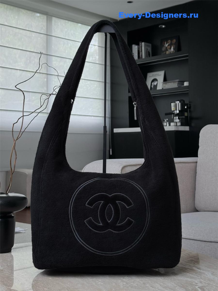 Ch**el black denim hobo bag
