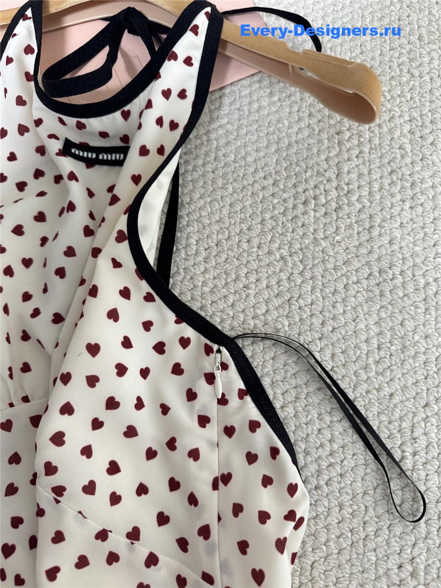 Miu Miu Pink V-Neck Suspender Dress