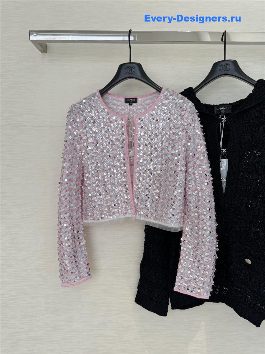 Ch**el cropped sequin cardigan