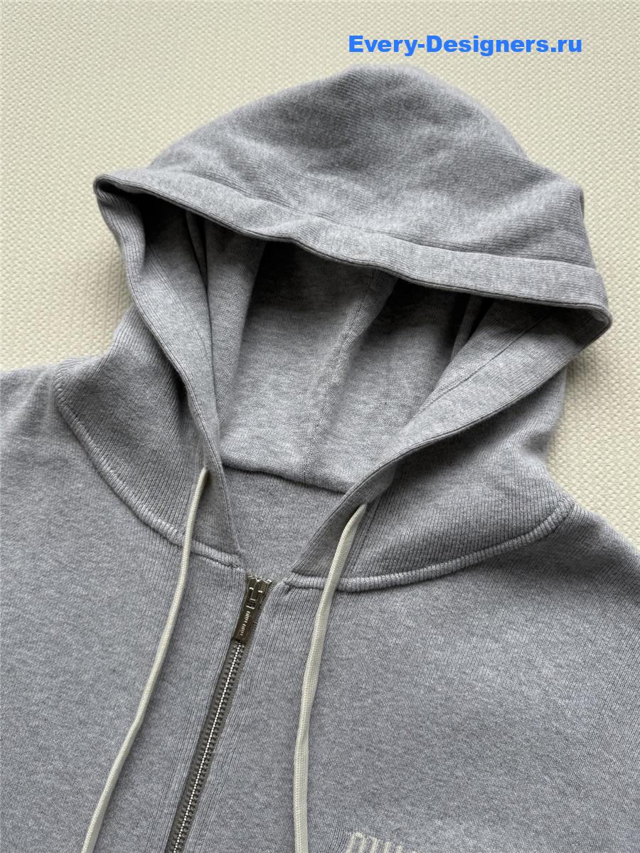 Miu Miu Grey Fleece Hoodie
