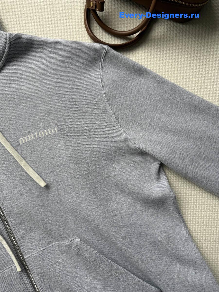 Miu Miu Grey Fleece Hoodie
