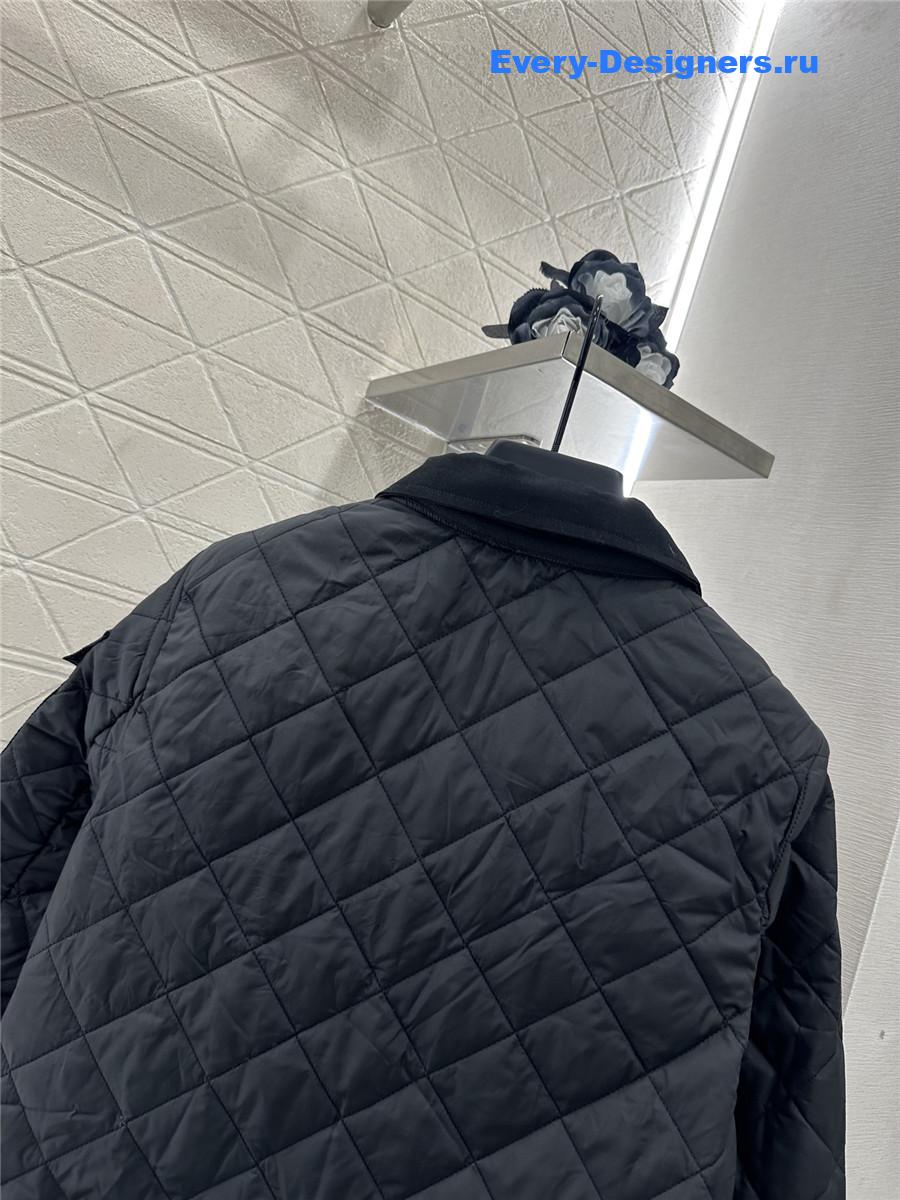 moncler black D1am0nd-quilted shirt jacket