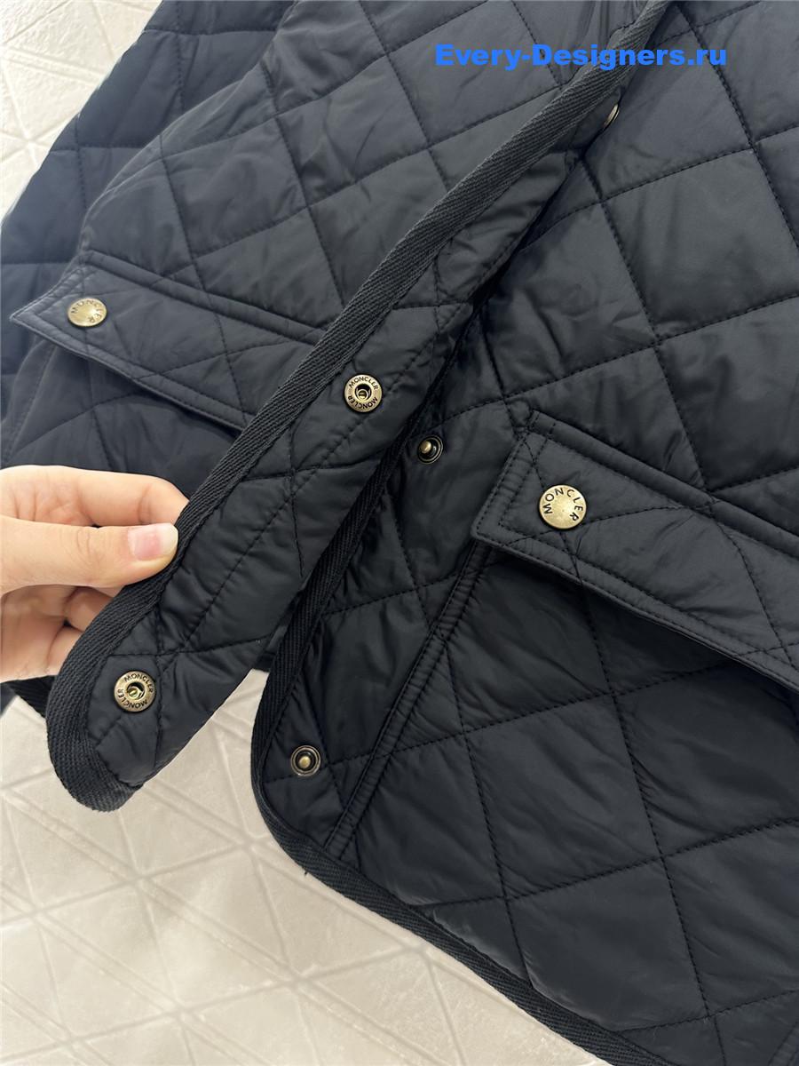 moncler black D1am0nd-quilted shirt jacket