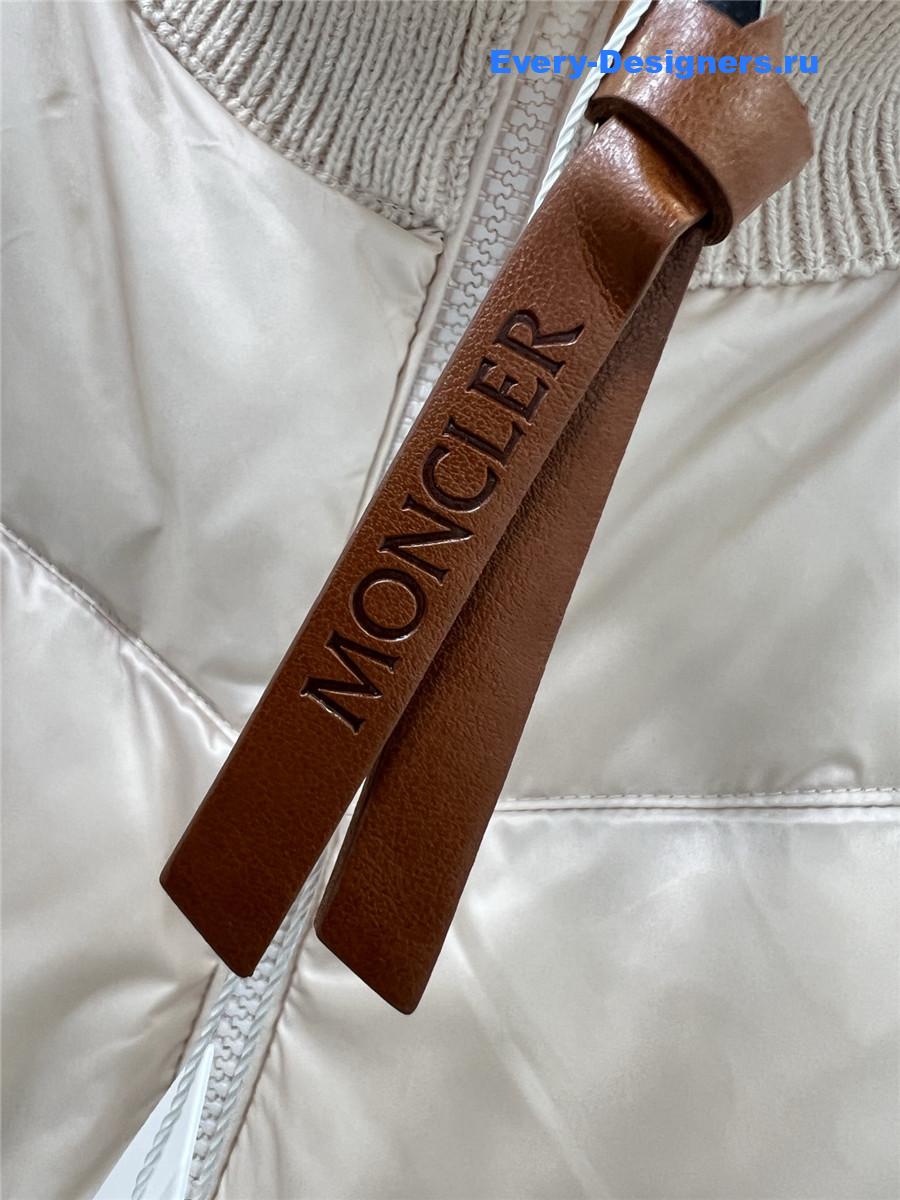 Moncler Pink Ribbed-Panel Jacket