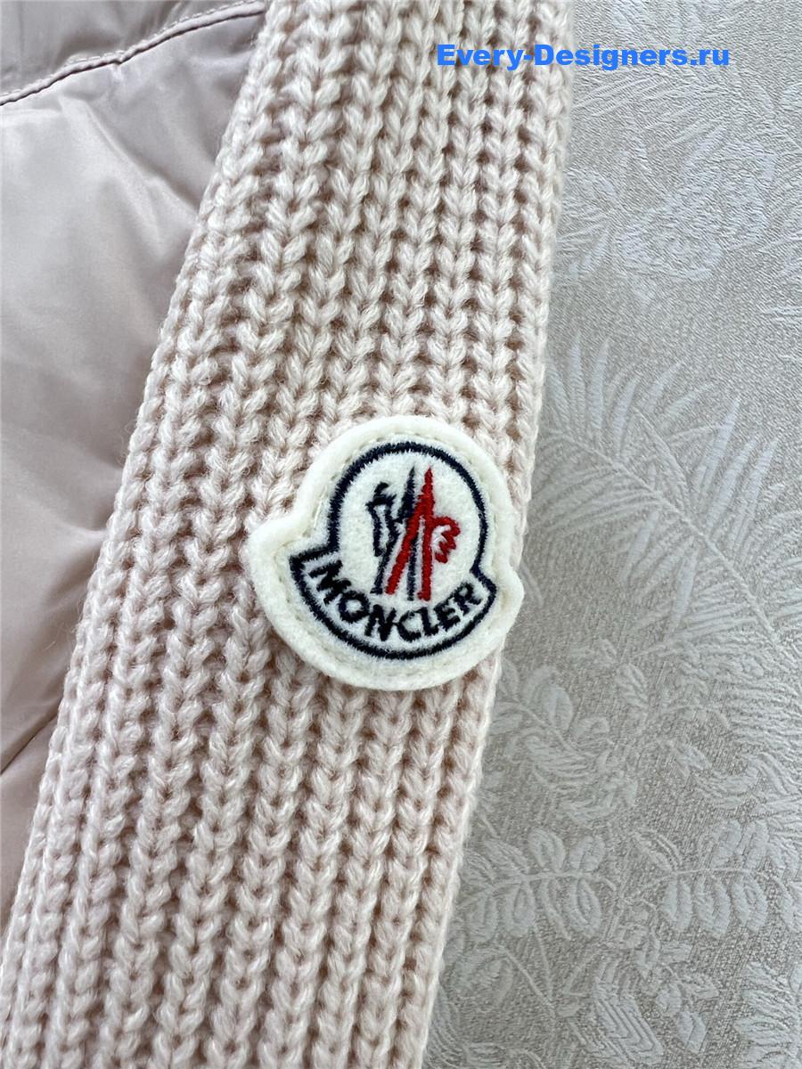 Moncler Pink Ribbed-Panel Jacket