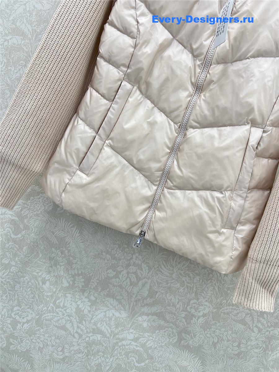 Moncler Pink Ribbed-Panel Jacket