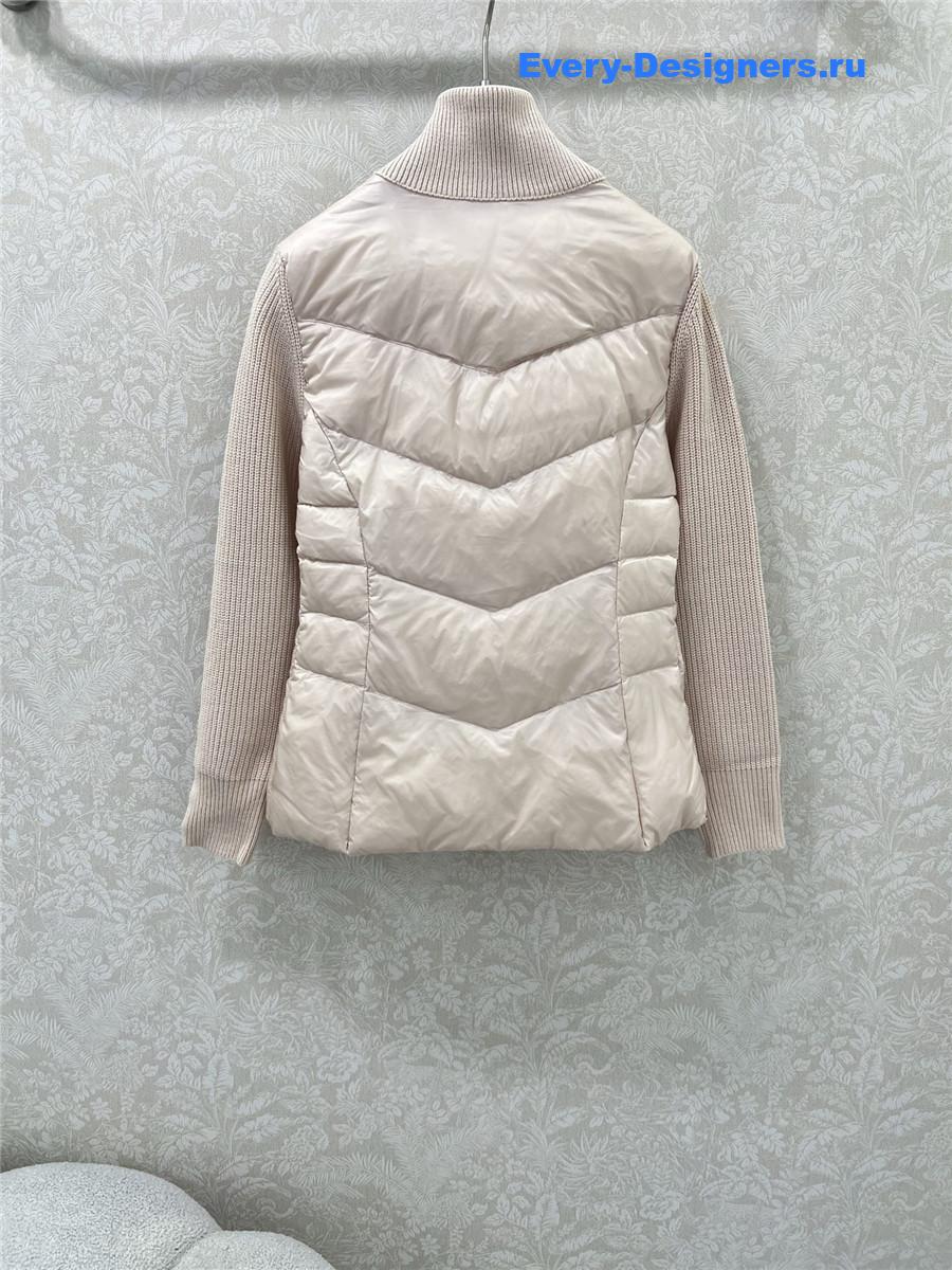 Moncler Pink Ribbed-Panel Jacket