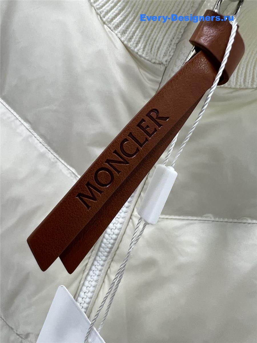 Moncler White Ribbed-Panel Jacket