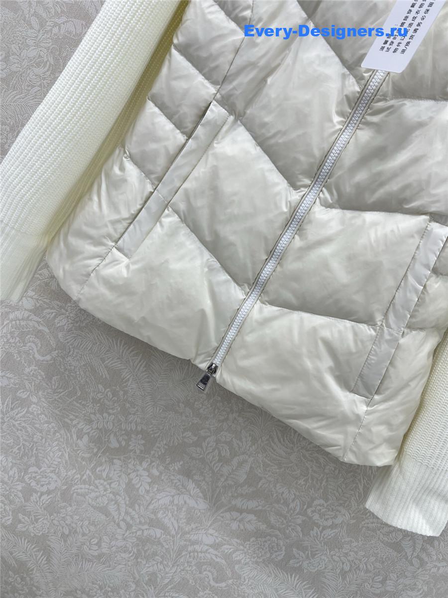 Moncler White Ribbed-Panel Jacket