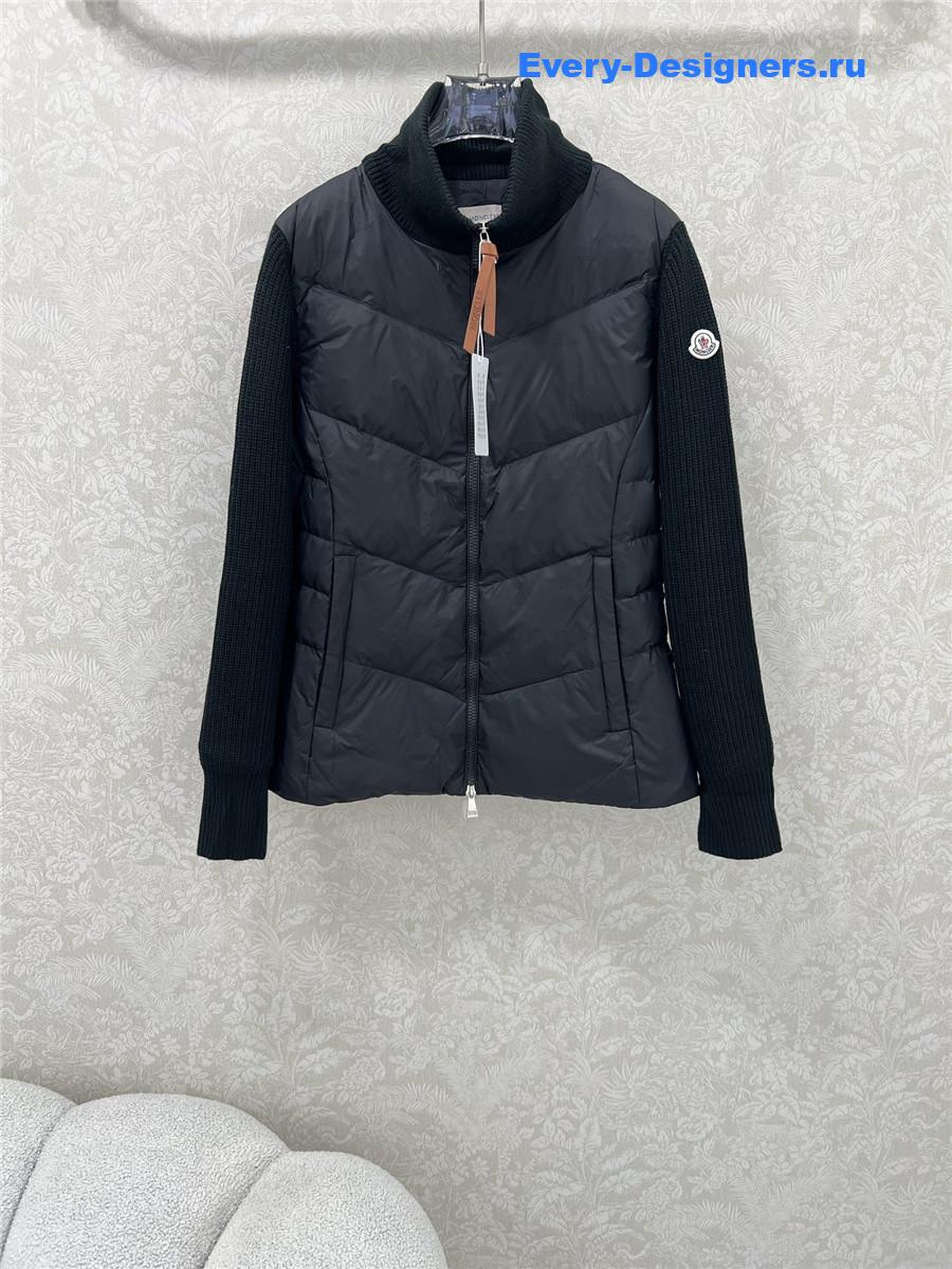 Moncler Black Ribbed-Panel Jacket