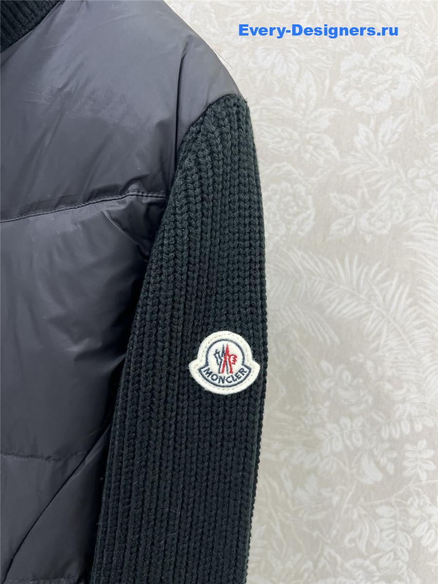 Moncler Black Ribbed-Panel Jacket