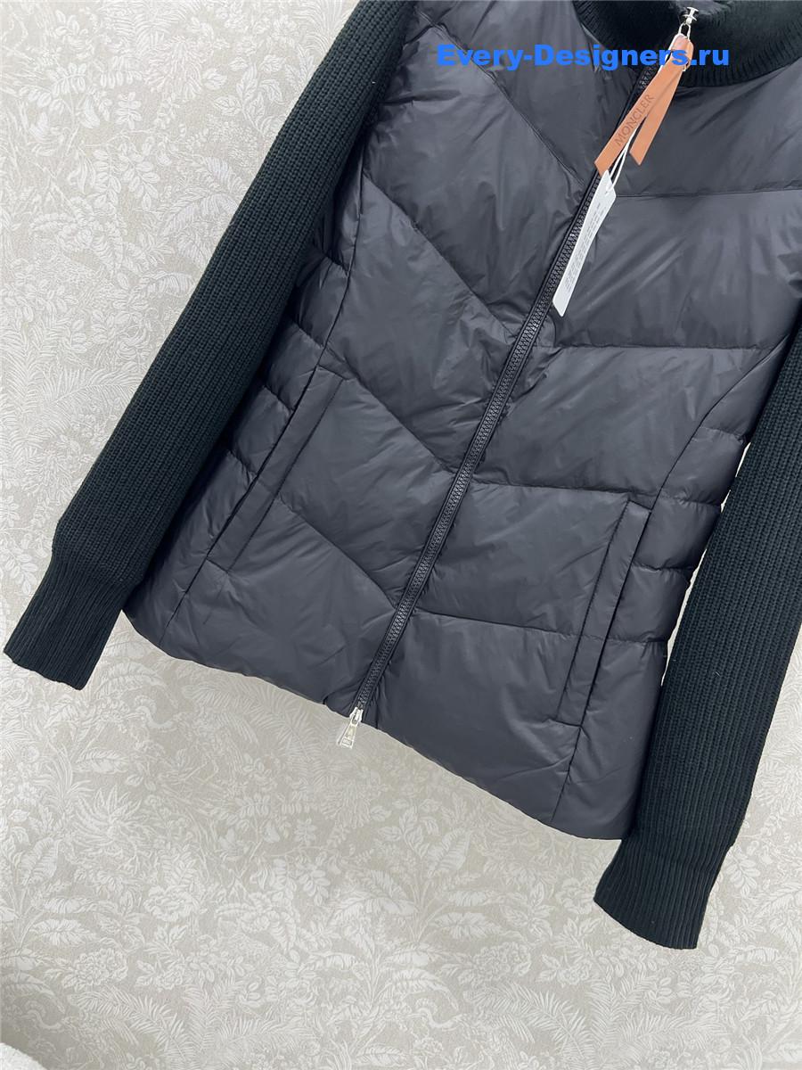 Moncler Black Ribbed-Panel Jacket