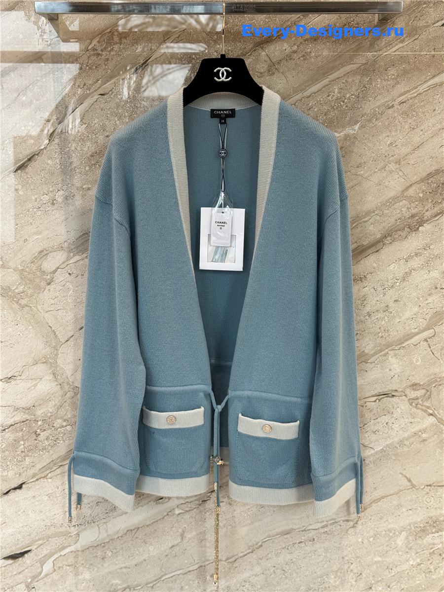 Ch**el blue cashmere cardigan