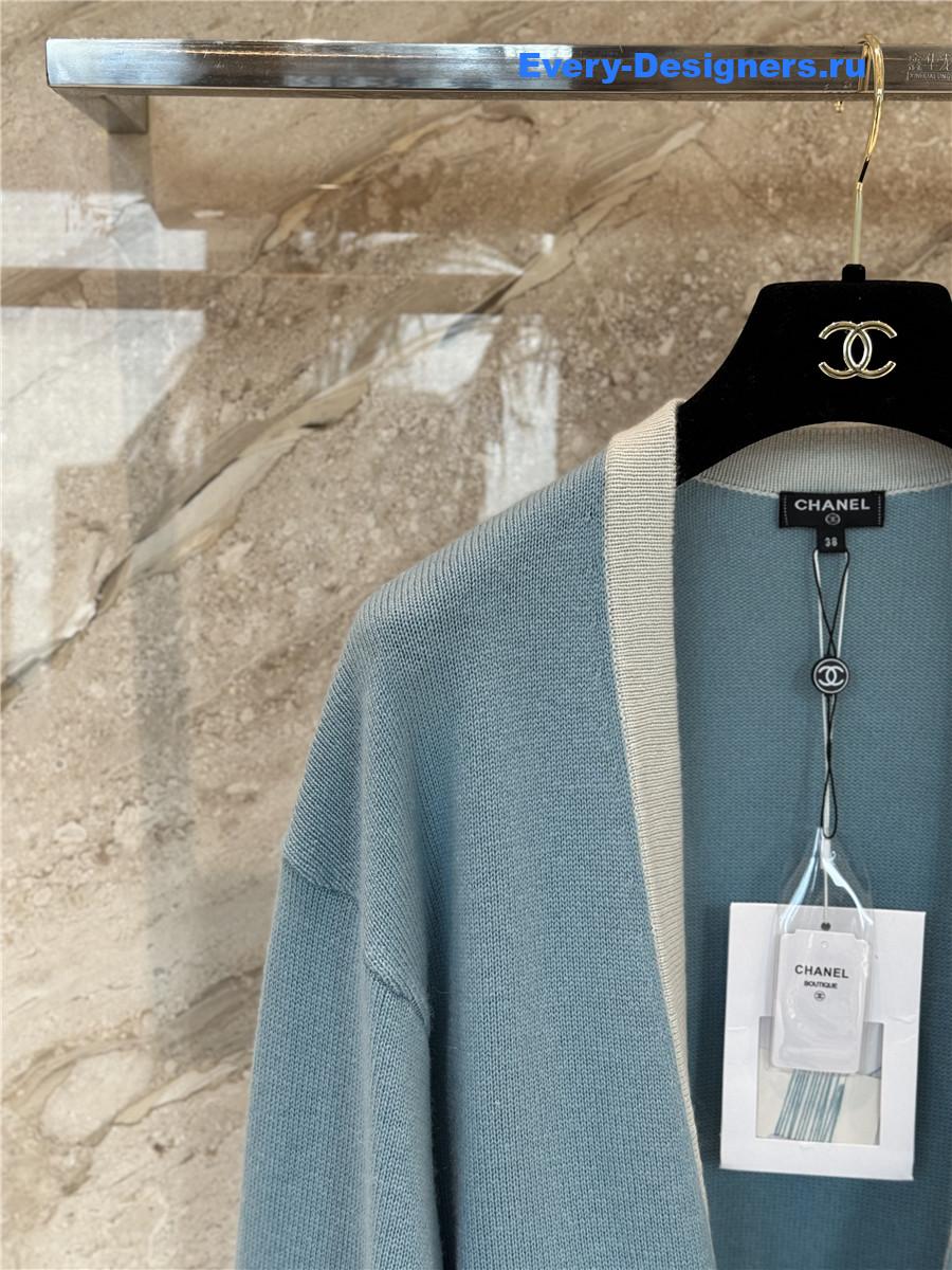 Ch**el blue cashmere cardigan