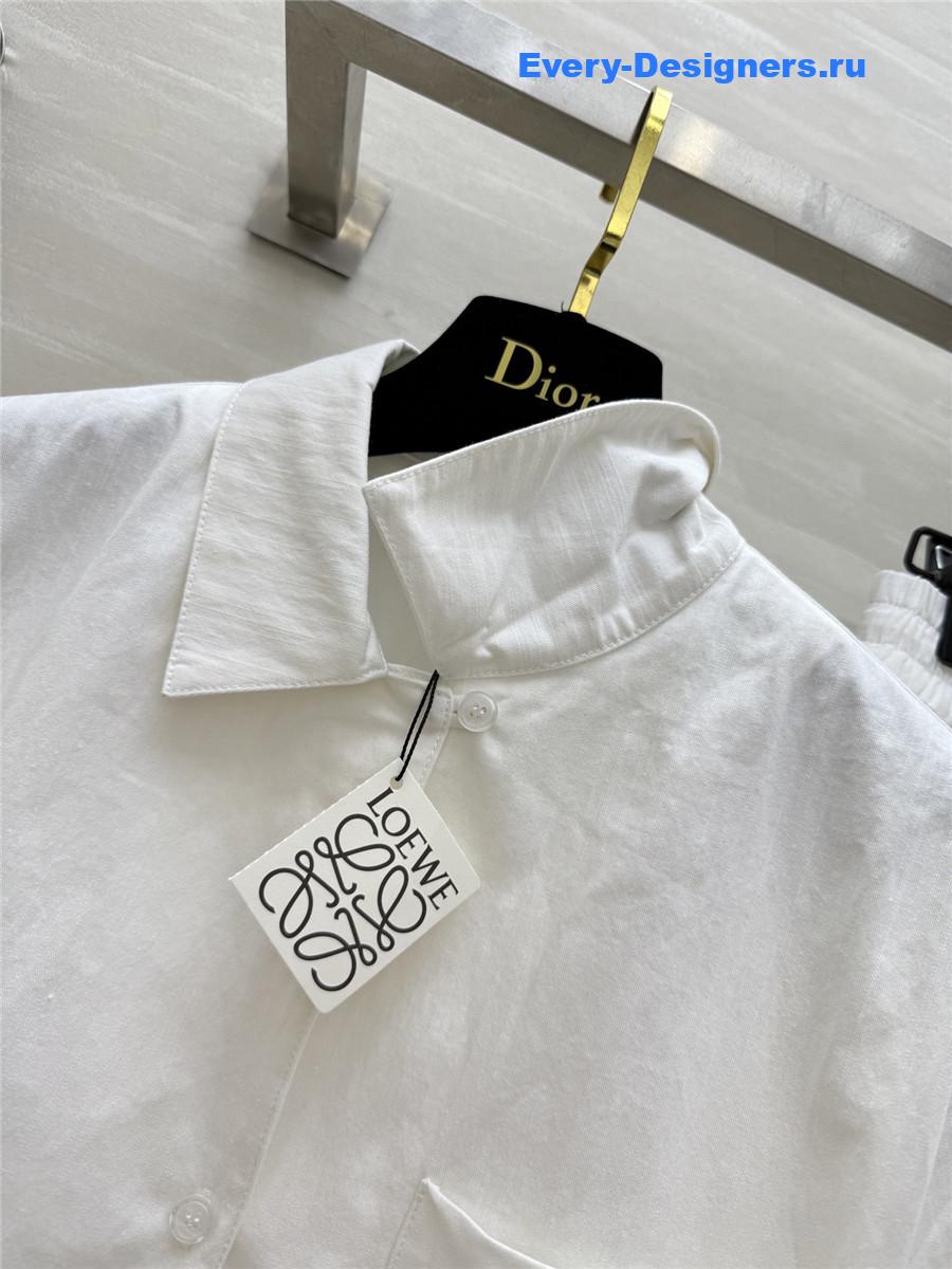 L0ew* white denim suit set